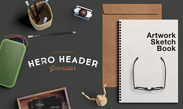 Hero Website Header Scene Mockup