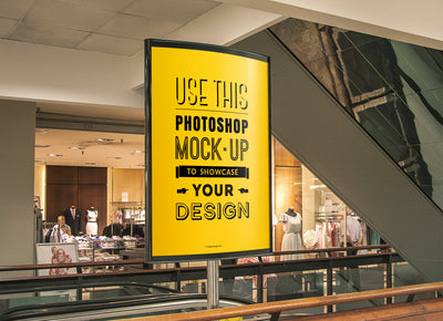 Mall Advertising Stand or Sign Poster MockUp