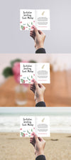 Invitation or Greeting Card in Hand Mockup PSD