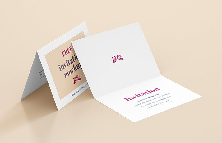 4 x White Invitation Card Mockups