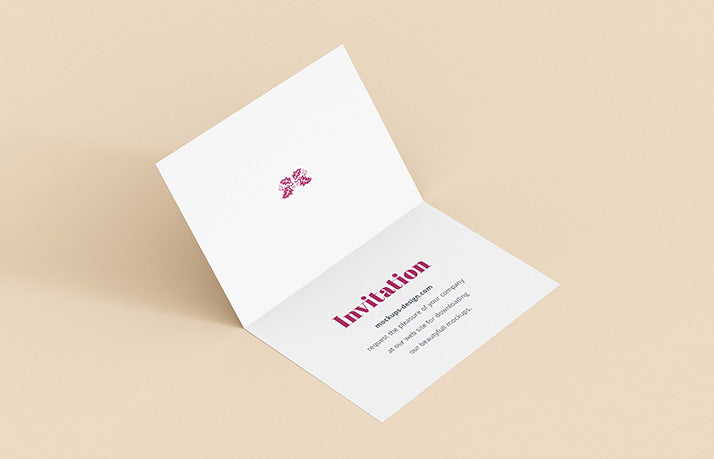 4 x White Invitation Card Mockups