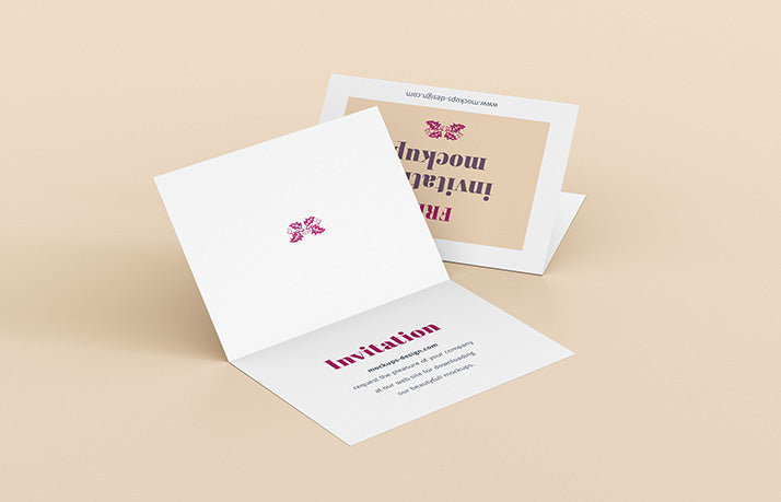 4 x White Invitation Card Mockups