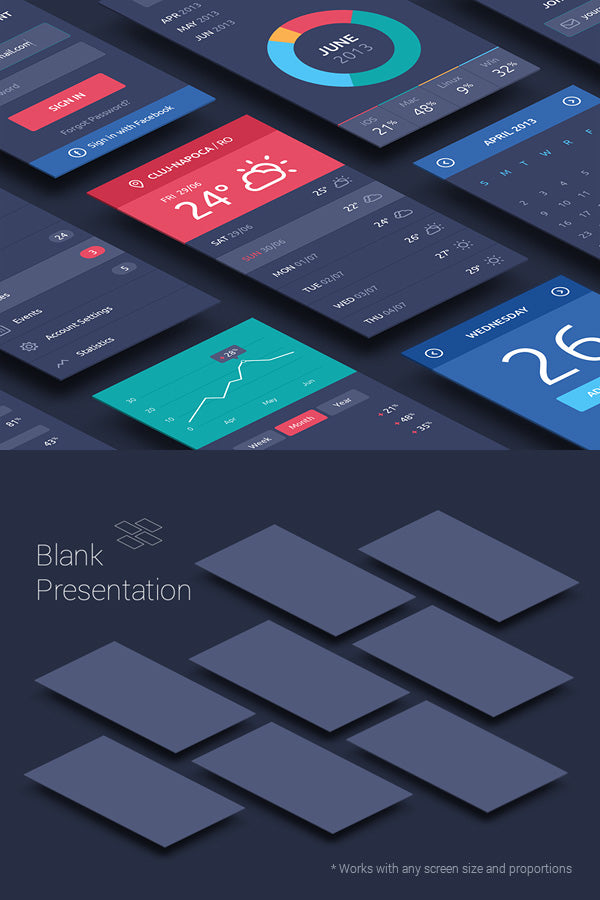 Perspective Mobile App Screens Mockup Design