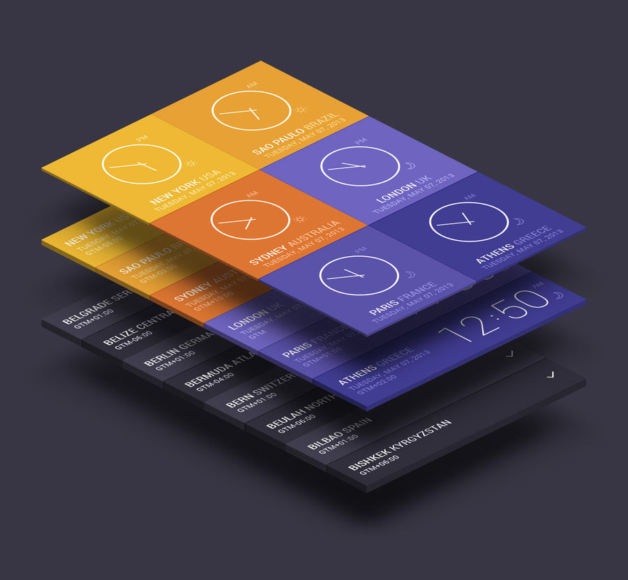 Isometric Perspective Ui App MockUp