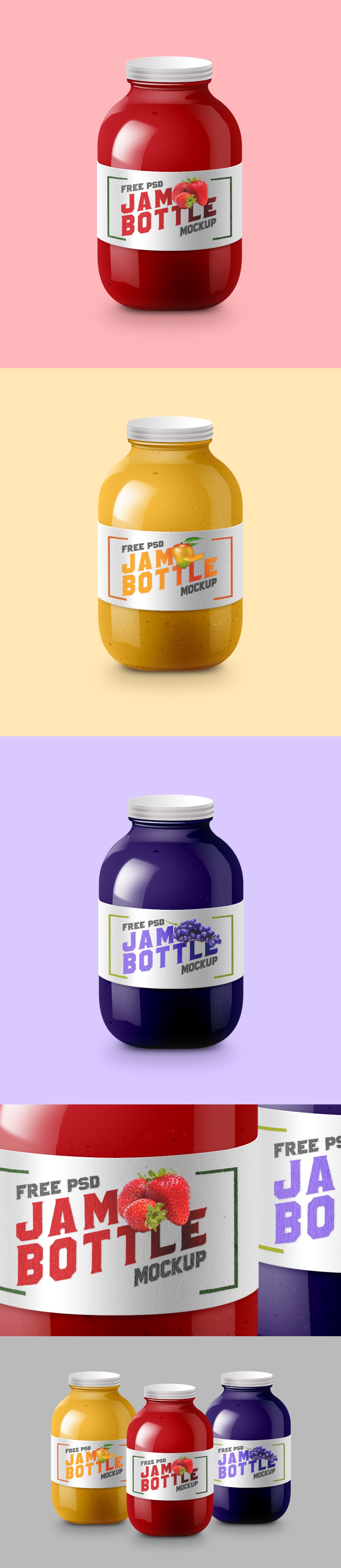 Glossy Jam Bottle Mockup PSD
