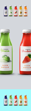 Set of Colorful Juice Bottle Mockups