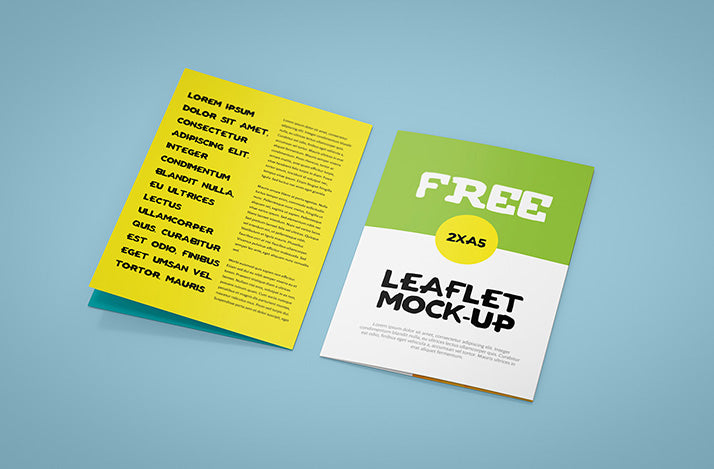 Leaflet Mockup A5 Bi-Fold Mockup Set 6 Views