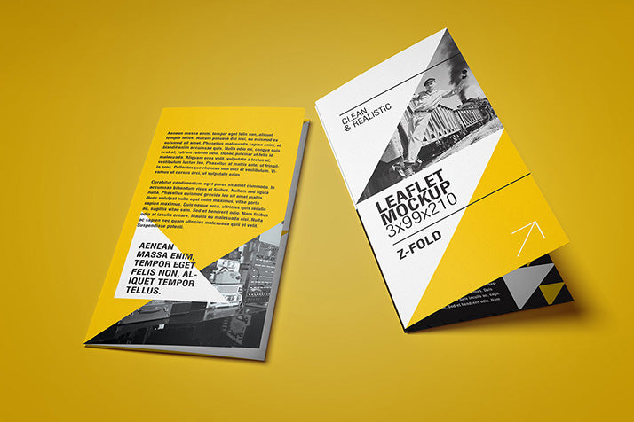 5 Views of a Z-Folded Flyer Mockup