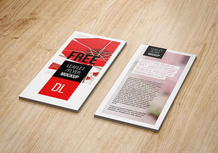 DL Flyer Mockup in 4 Views