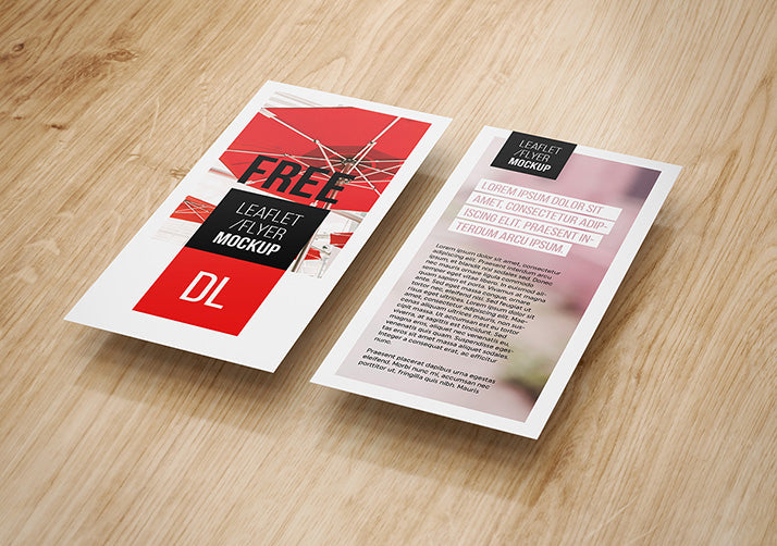DL Flyer Mockup in 4 Views