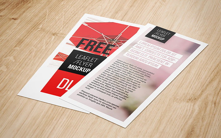 DL Flyer Mockup in 4 Views