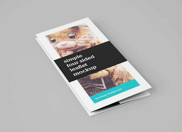 4-panel Leaflet Brochure Mockup 5 Angles or Views