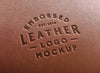 Close-Up Leather Stamping Logo PSD MockUp