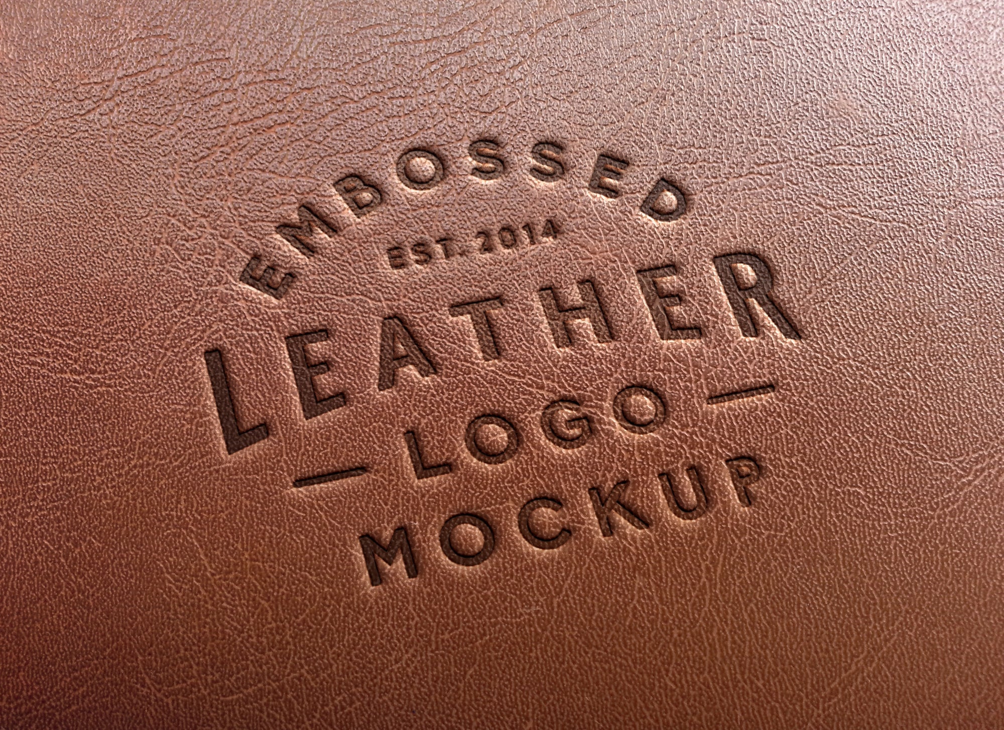 Close-Up Leather Stamping Logo PSD MockUp