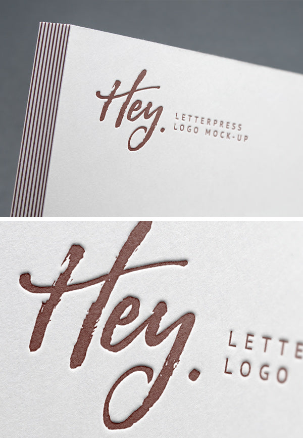 Letterpress Paper Logo MockUp