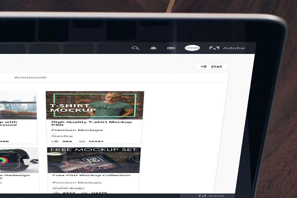 Woman Typing on a Macbook Pro Top View Mockup