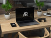 Black Macbook Pro PSD Mockup Office Design