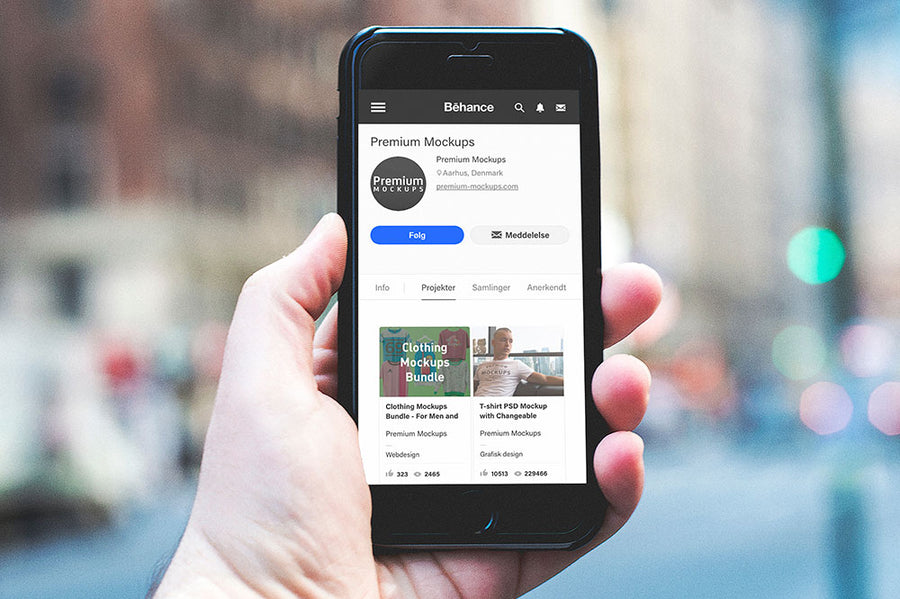 Man Holding iPhone 6 Mockup in a Hand