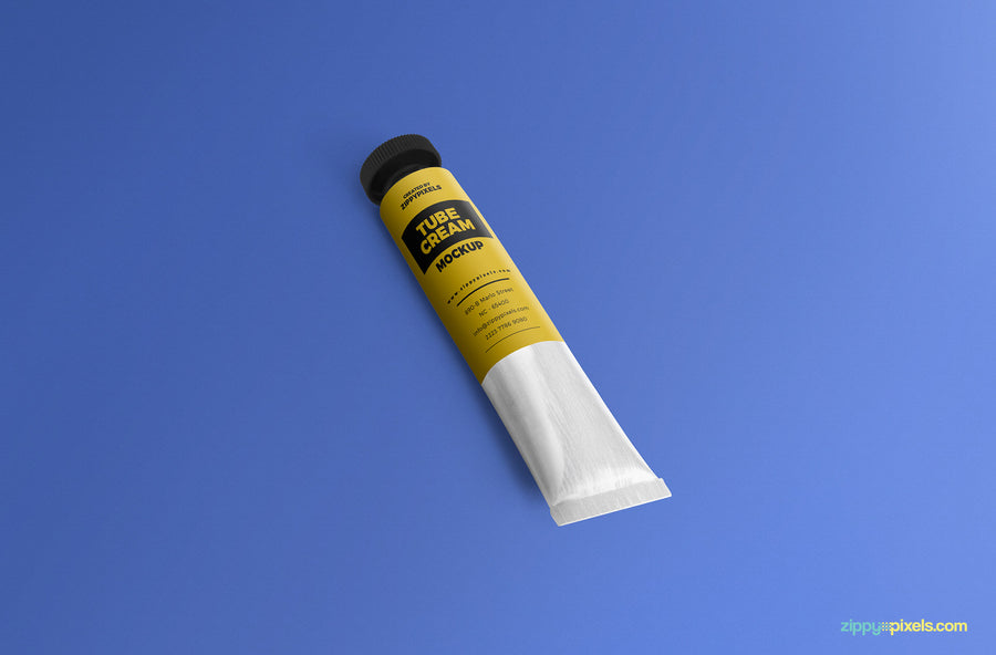 Metal Cream Tube Mockup