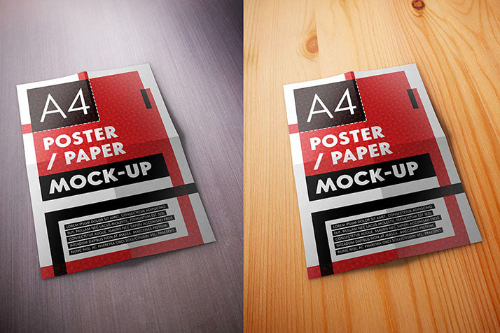 A4 Poster or Page Mockup Set