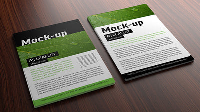 A5 Leaflet Mockup on a Realistic Wooden Surface
