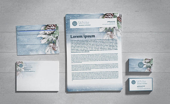 Winter Stationery Set with Paper Letter and Envelope 5 Views