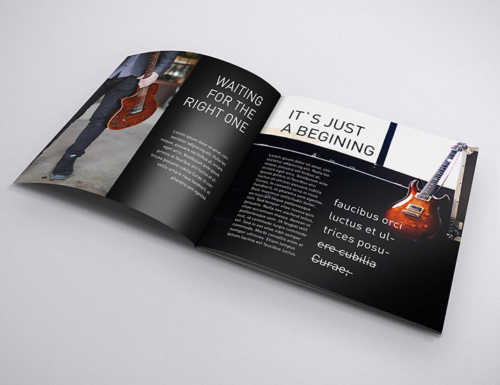 Black Square Brochure Mockup Set in 7 Angles