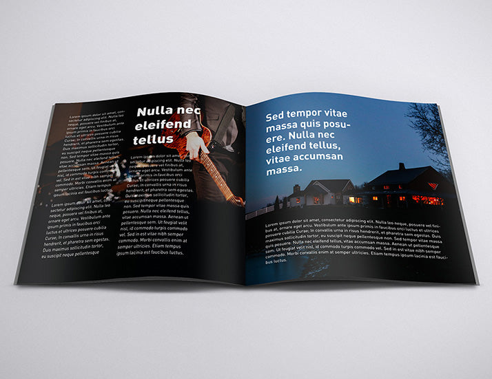 Black Square Brochure Mockup Set in 7 Angles