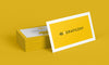 Business Card Mockups in a Yellow Background 4 Views