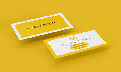 Business Card Mockups in a Yellow Background 4 Views