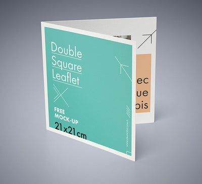Set of 5 Double Square Leaflet Mockups