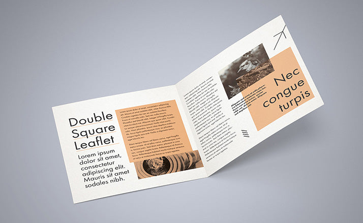 Set of 5 Double Square Leaflet Mockups