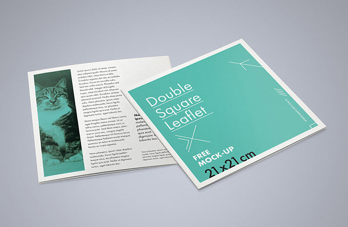 Set of 5 Double Square Leaflet Mockups