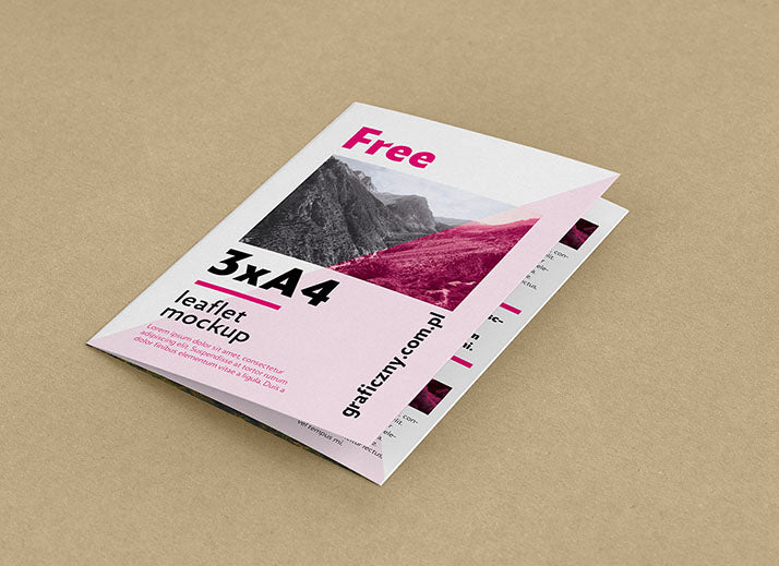 Collection of 5 Trifold Leaflet Mockups