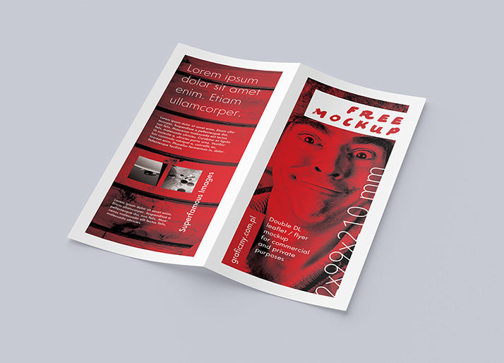 Bi-fold DL Leaflet Mockup 4 Views