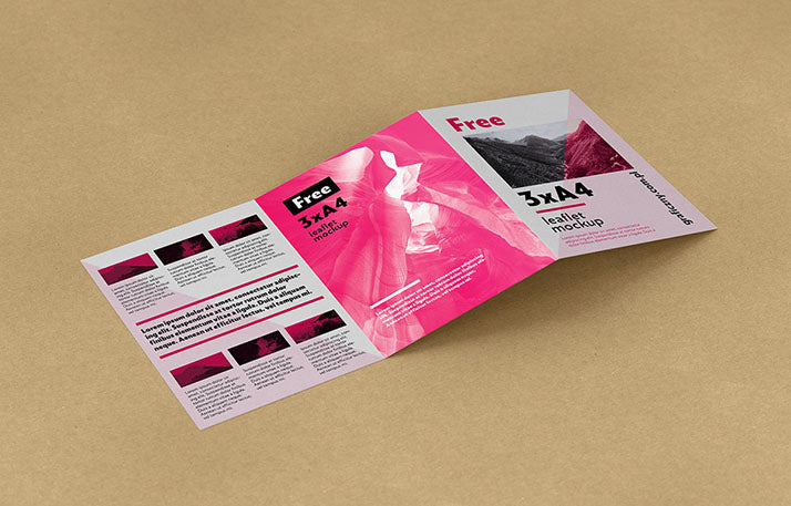 Collection of 5 Trifold Leaflet Mockups