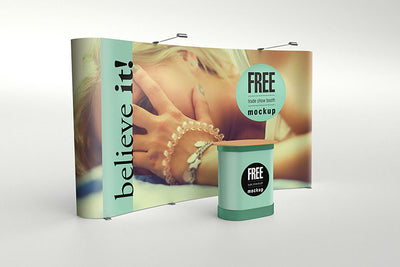Business Trade Show Booth Advertisement Mockup