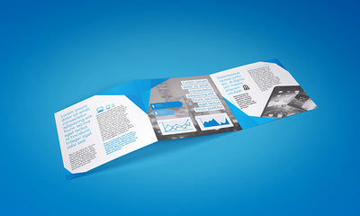 6 Angles of Trifold Square Brochure Mockup