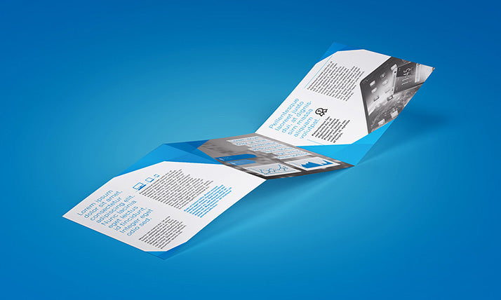 6 Angles of Trifold Square Brochure Mockup