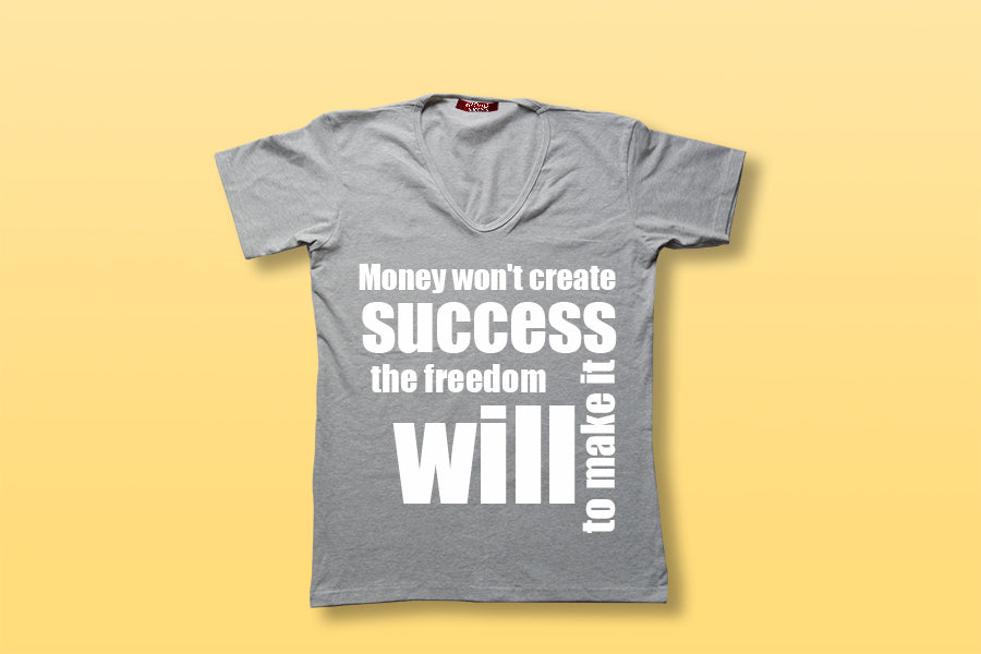 V-Neck Grey Shirt Mockup