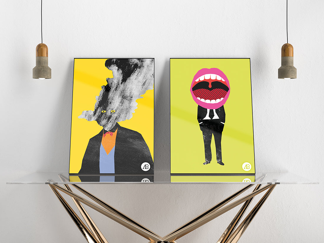 Cool Modern Double Poster Frame Mockup