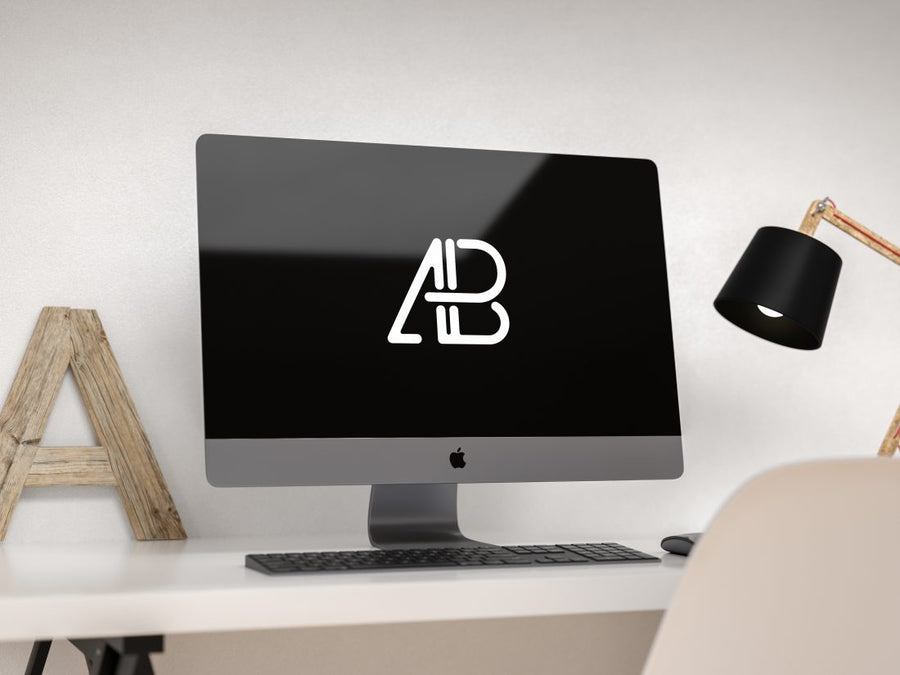 Modern iMac Pro Mockup in a Home Office