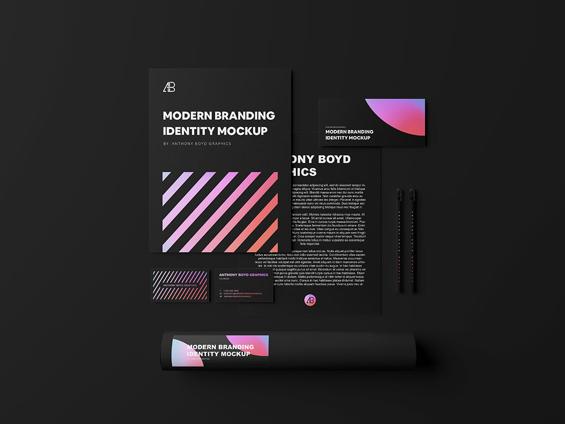 Modern Branding Stationery Identity PSD Mockup