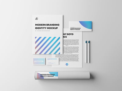 Modern Branding Stationery Identity PSD Mockup