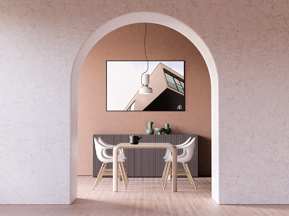 Modern Poster PSD Mockup on a Wall