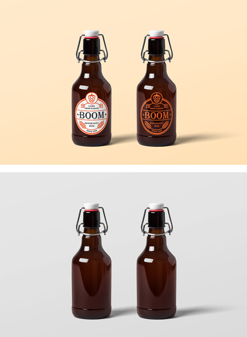 Two Beer Bottles (Psd Mockup)
