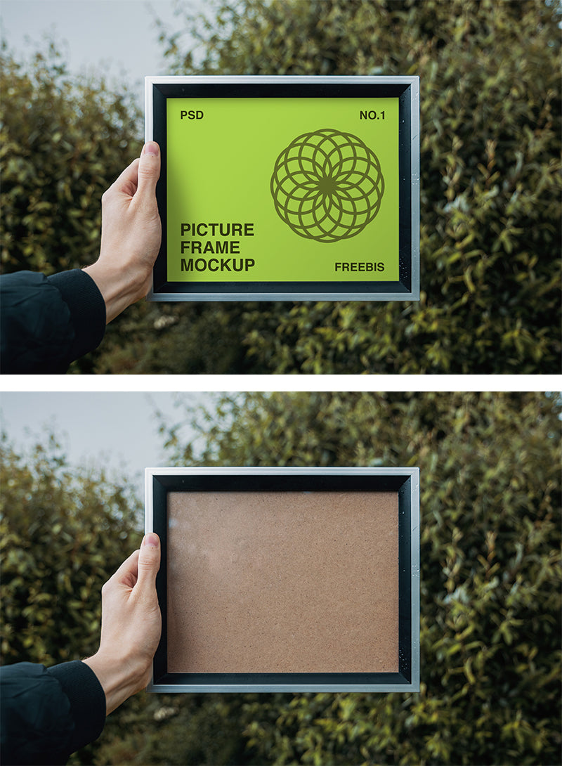 Premium PSD  White picture frame mockup