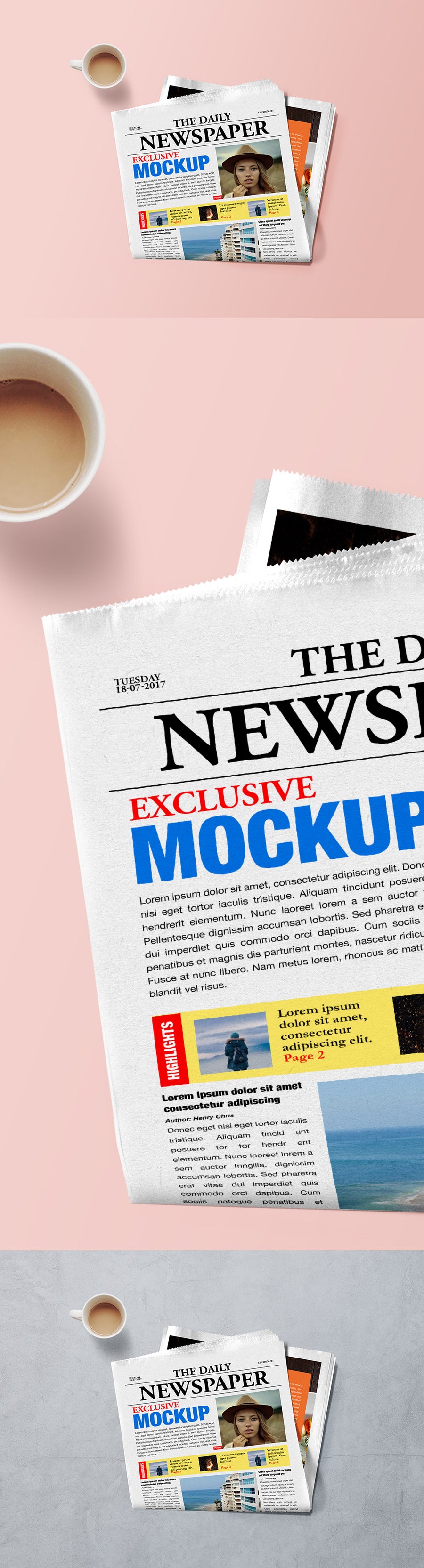 Hyper-Realistic Newspaper Mockup PSD