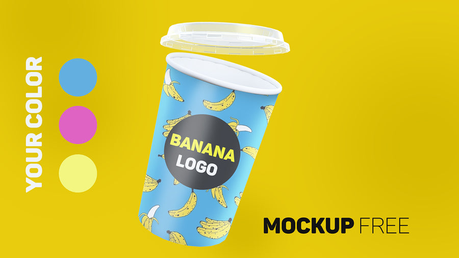 Empty Ice Cream or Coffee Paper Cup Mockup