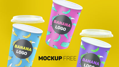 Empty Ice Cream or Coffee Paper Cup Mockup